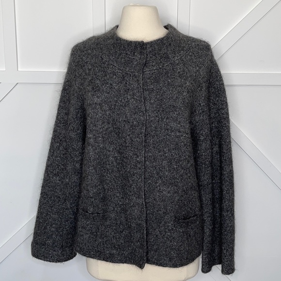 Eileen Fisher Sweaters - Eileen Fisher cardigan hidden snap closure wool, angora rabbit, cashmere blend